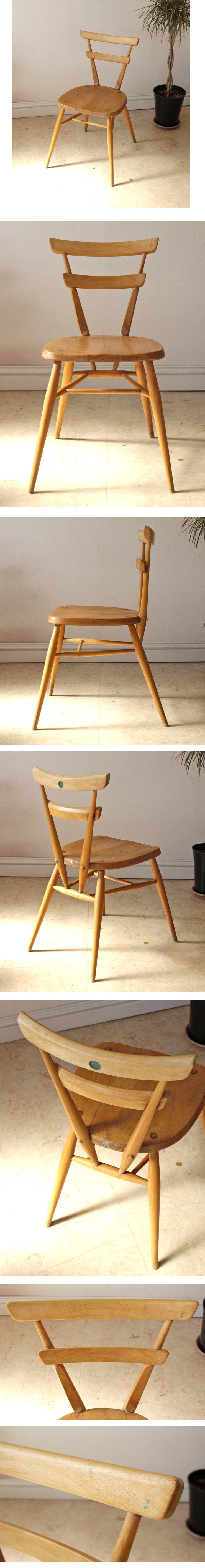 アーコール・ERCOL・スタッキングチェア・グリーンドット・アンティーク・ビンテージ・イギリス