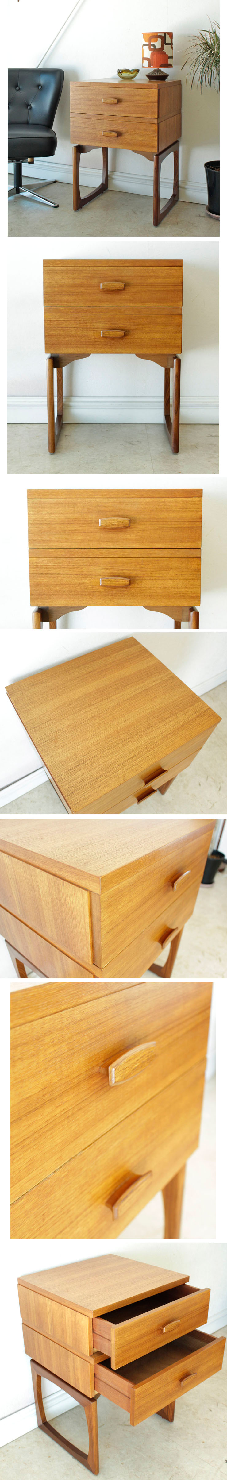 ジープラン・チェスト・２段・ビンテージ・チーク・アンティーク・ミッドセンチュリー