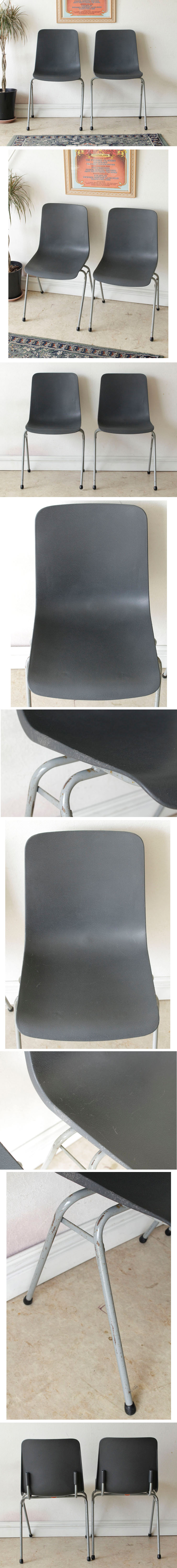 イギリス・スタッキングチェア・２脚セット・ビンテージ・アンティーク・ミッドセンチュリー