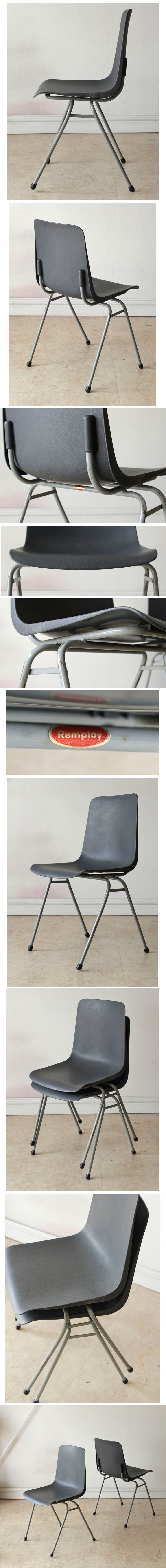 イギリス・スタッキングチェア・２脚セット・ビンテージ・アンティーク・ミッドセンチュリー