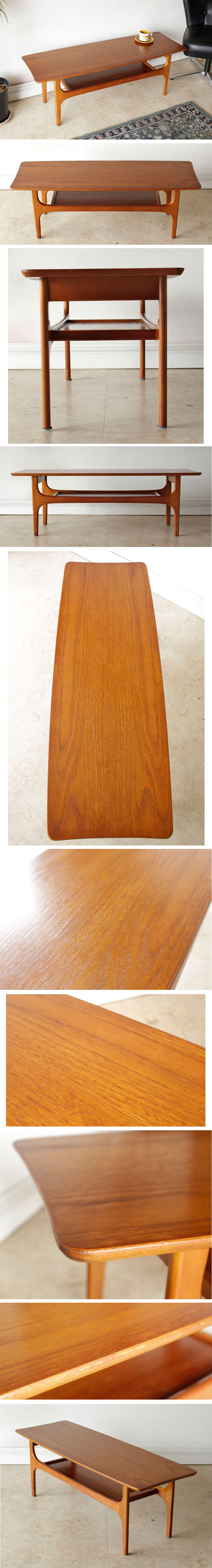 イギリス・コーヒーテーブル・チーク・マガジンラック・ジェンティーク・ビンテージ・アンティーク・ミッドセンチュリー