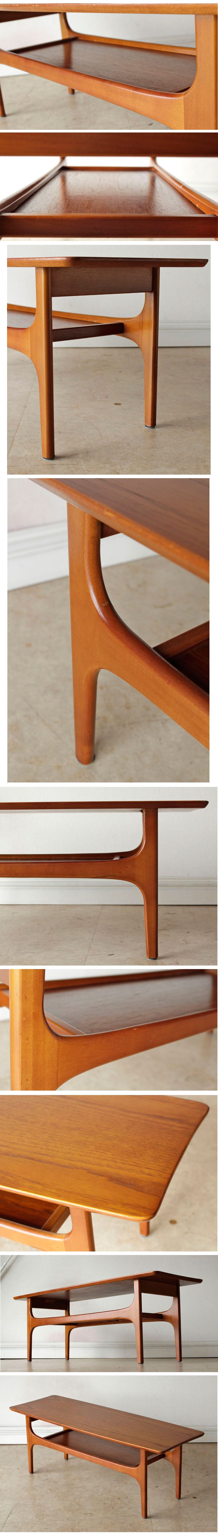 イギリス・コーヒーテーブル・チーク・マガジンラック・ジェンティーク・ビンテージ・アンティーク・ミッドセンチュリー