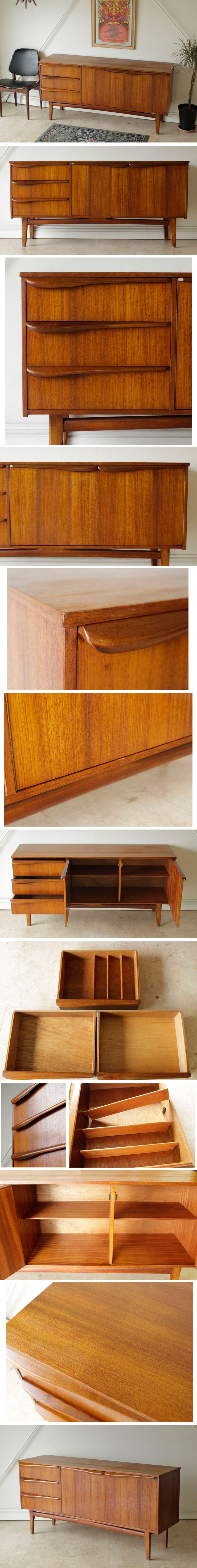 イギリス・サイドボード・チーク・テレビボード・ビンテージ・アンティーク・北欧