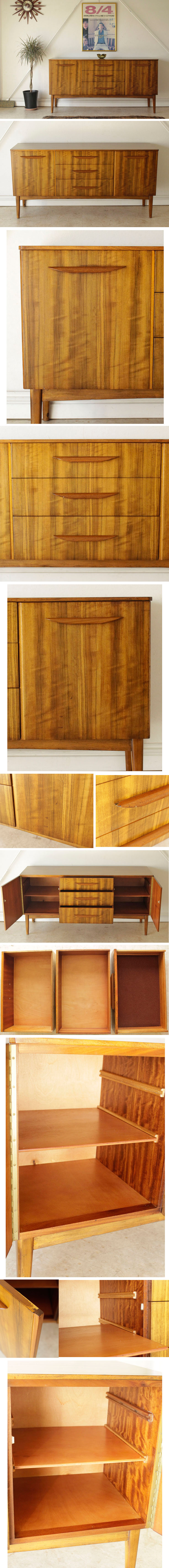 イギリス・サイドボード・ウォールナット・ビンテージ・アンティーク・ミッドセンチュリー