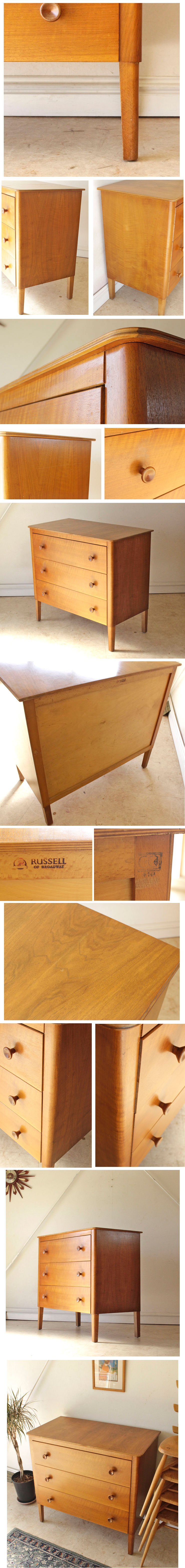 イギリス・チェスト・３段・たんす・ウォールナット・アンティーク・ビンテージ