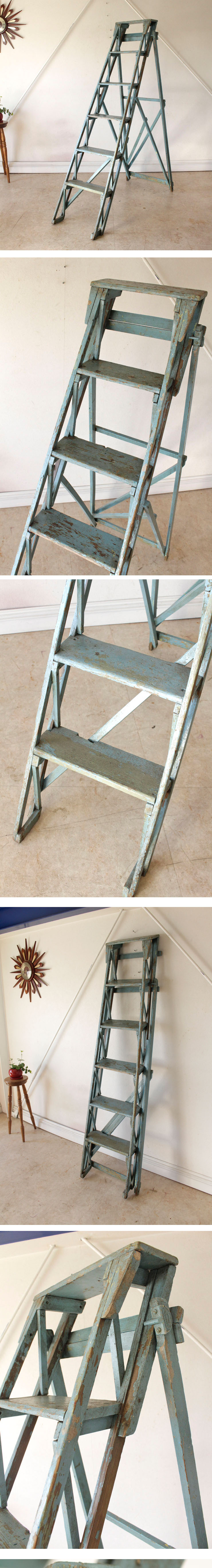 はしご・ラダー・アンティーク・イギリス・シャビー・ブロカント・什器・ディスプレイ・ビンテージ・輸入