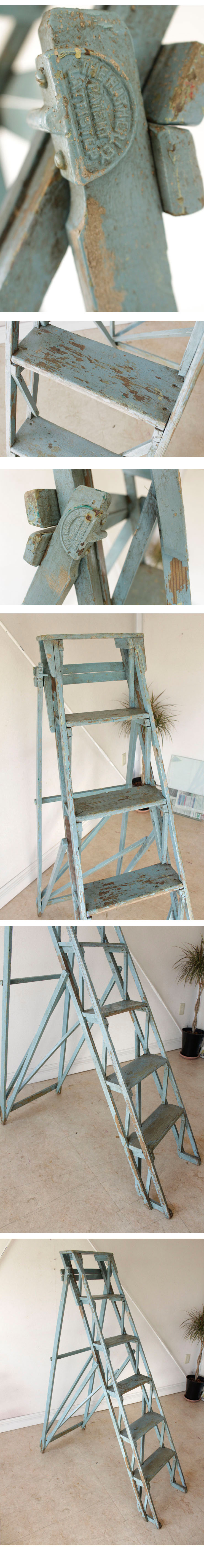はしご・ラダー・アンティーク・イギリス・シャビー・ブロカント・什器・ディスプレイ・ビンテージ・輸入