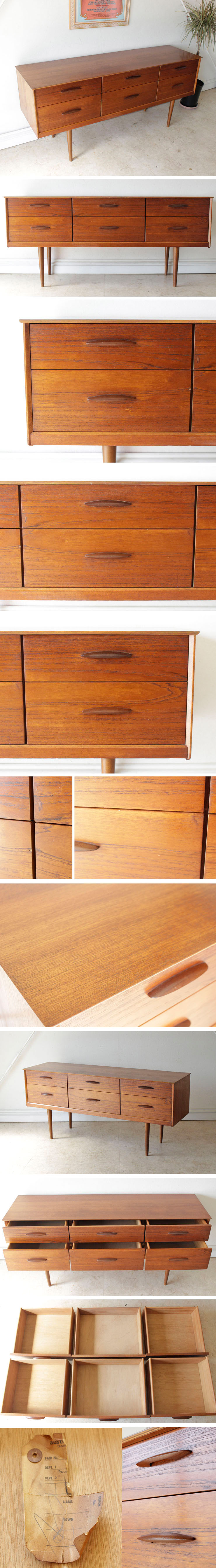 イギリス・チェスト・オースティンスイート・６段・サイドボード・ビンテージ・アンティーク・北欧・チーク