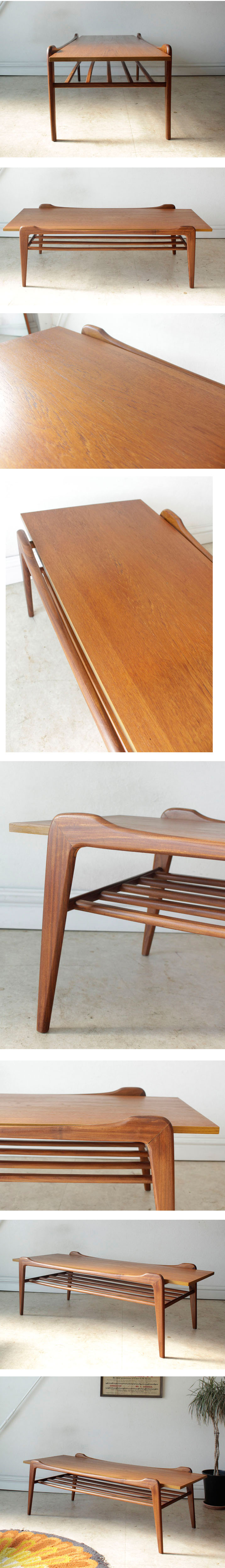 デンマーク製コーヒーテーブル・チーク・ビンテージ・アンティーク