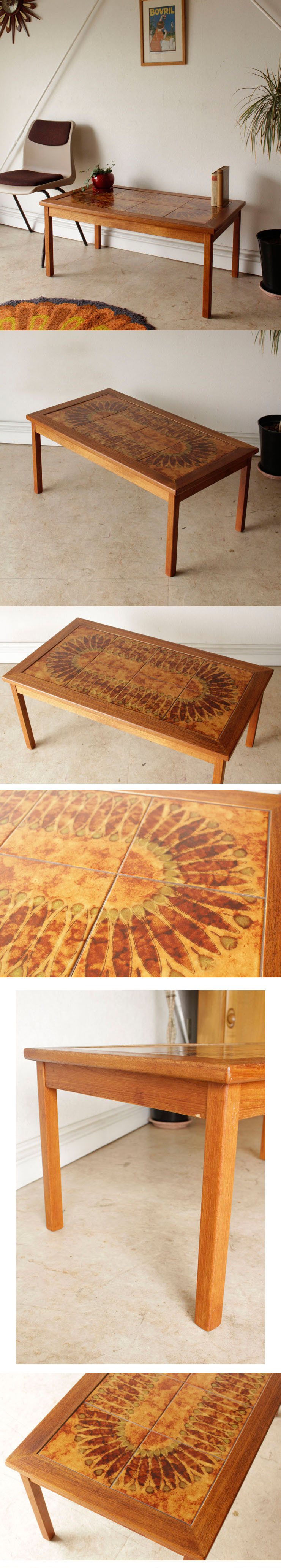 ビンテージ・タイルテーブル・デンマーク・コーヒーテーブル・アンティーク