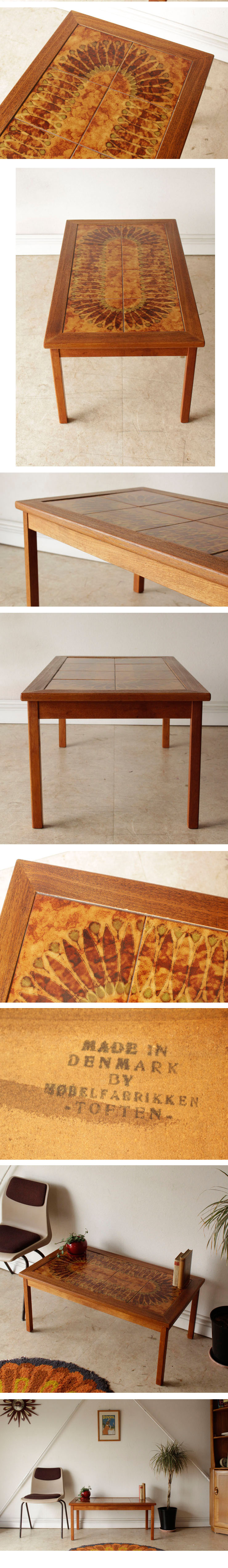 ビンテージ・タイルテーブル・デンマーク・コーヒーテーブル・アンティーク