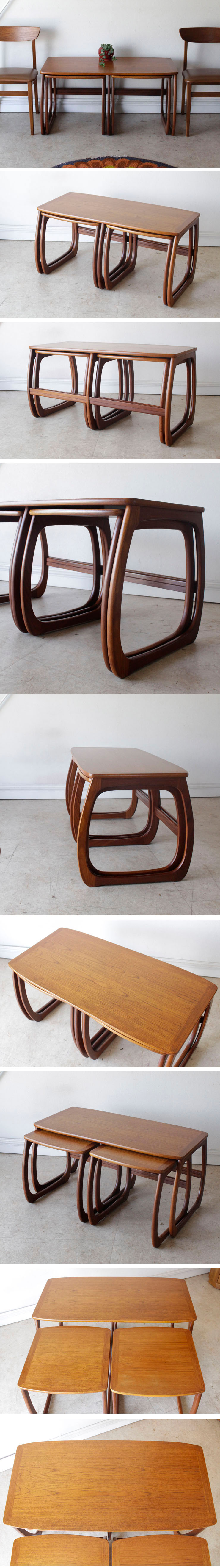 イギリス製NATHANネイサン・ビンテージ・ネストテーブル・コーヒーテーブル・ミッドセンチュリー・アンティーク・輸入家具・北欧