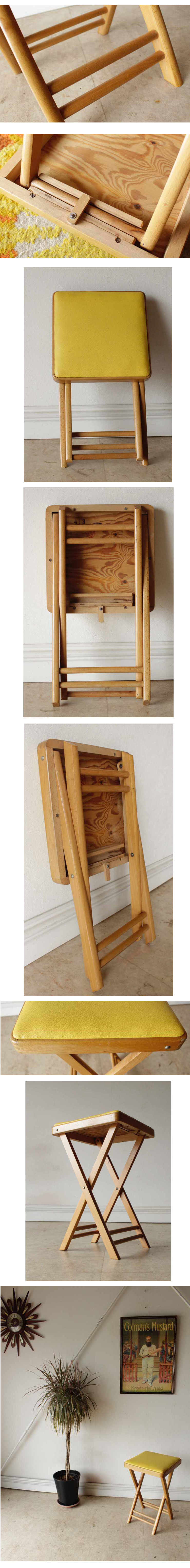 イギリス製【折り畳める】チェア・アンティーク・ビンテージ・スクエアー・輸入家具