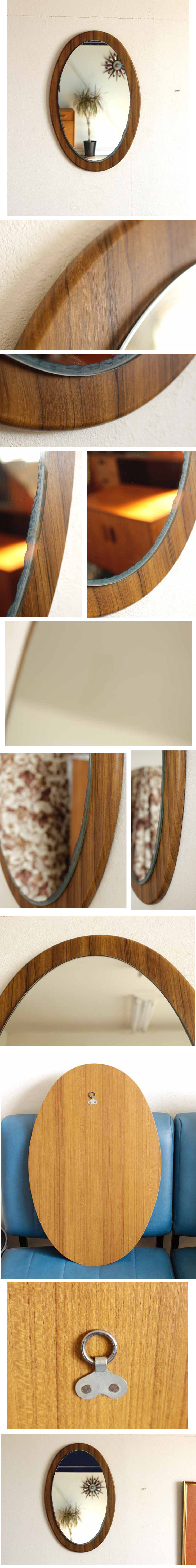 ミラー・壁掛け・チーク・北欧・ビンテージ・アンティーク・雑貨・インテリア