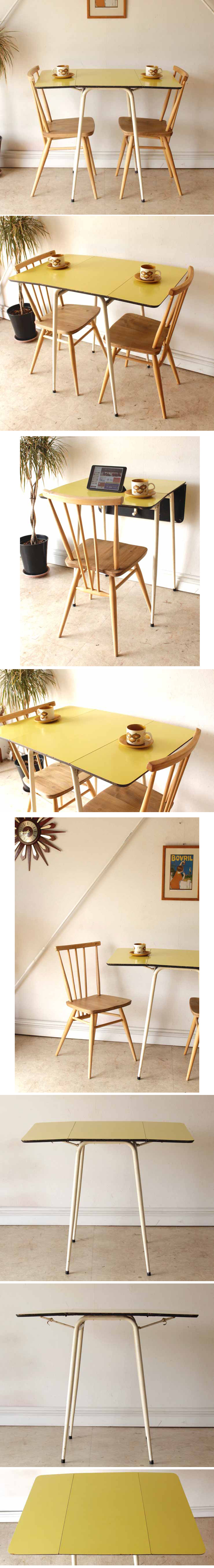 イギリス製ビンテージFormicaフォーマイカ・ダイニングテーブル・バタフライ/アンティーク家具・カフェ・レトロ