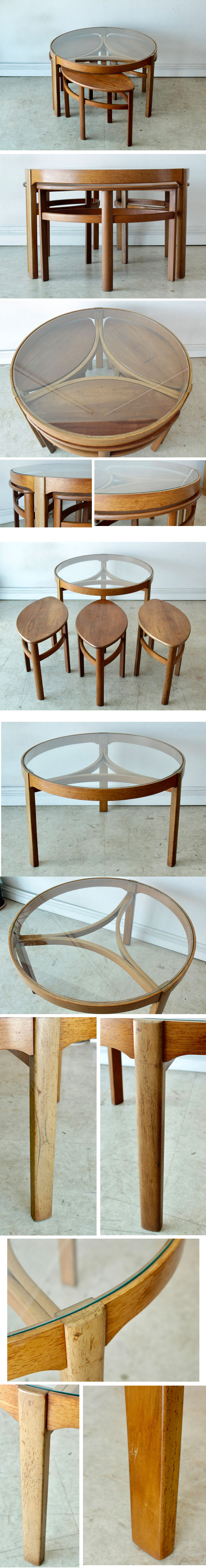 イギリス製 Nathan ネイサン ヴィンテージ ガラストップ テーブル