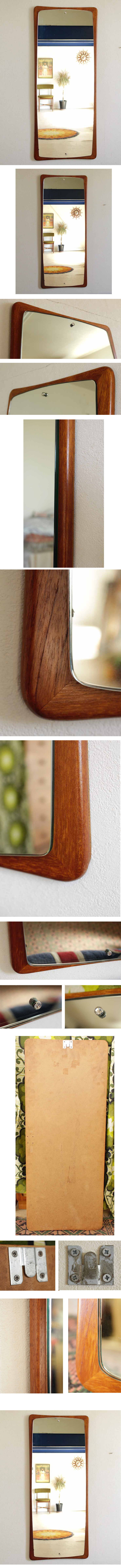 イギリス製ビンテージ壁掛けミラー鏡/アンティーク家具ミッドセンチュリー