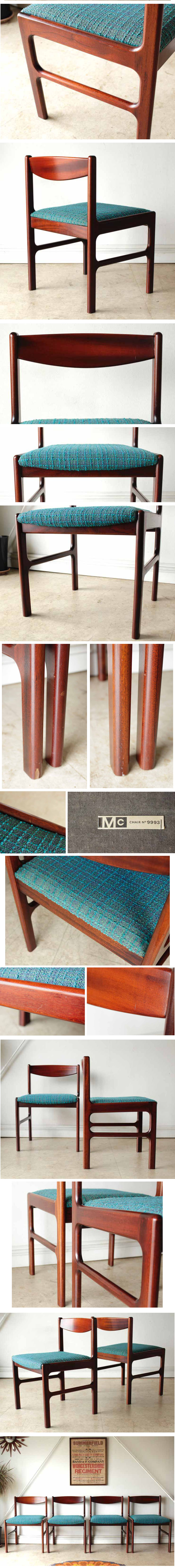 マッキントッシュ・ダイニングチェア・4脚セット・ミッドセンチュリー・ビンテージ・インテリア