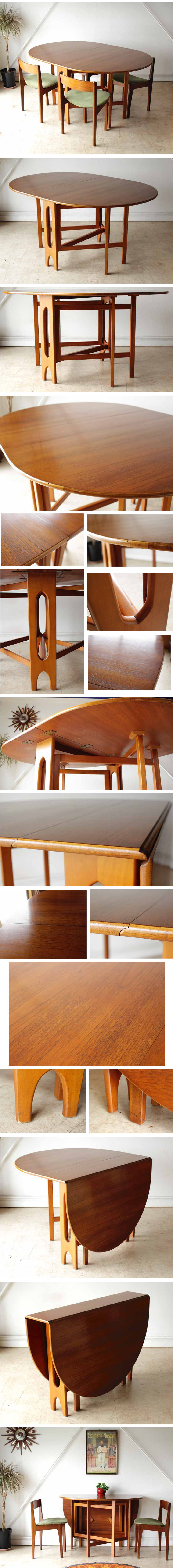 ダイニングテーブル・ドロップリーフ・ゲートレッグ・ジェンティーク・イギリス・ビンテージ・アンティーク・北欧