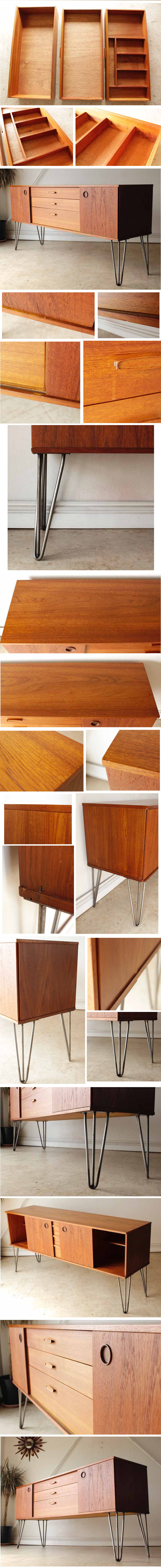 サイドボード・チーク・アイアンレッグ・AVALON・テレビボード・イギリス・ビンテージ・アンティーク・北欧