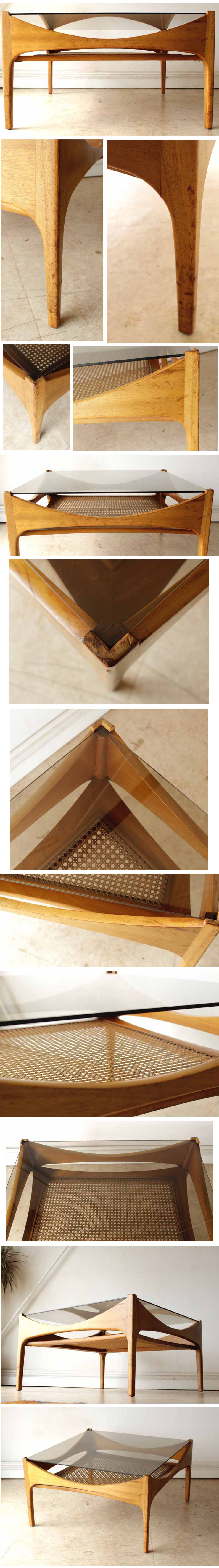 コーヒーテーブル・センターテーブル・ガラス・マガジンラック・ビンテージ・アンティーク・北欧・輸入家具・イギリス