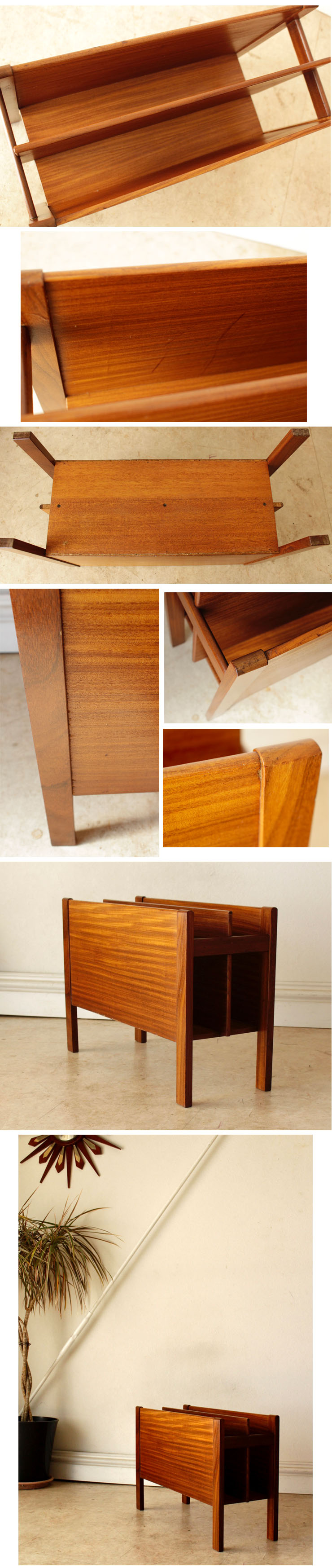 イギリス・マガジンラック・雑誌収納・インテリア・小物・雑貨・ビンテージ・アンティーク・ミッドセンチュリー