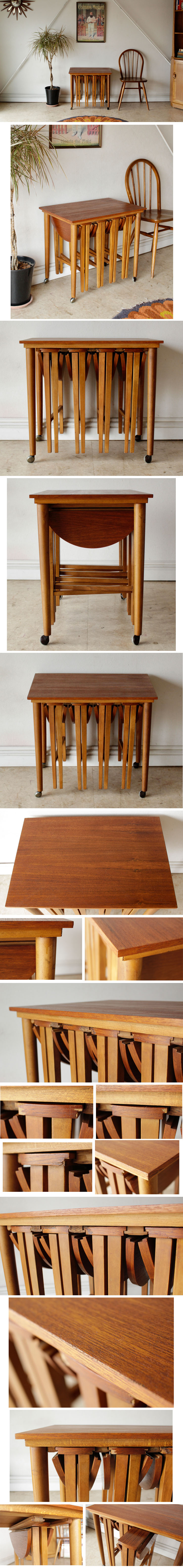 ビンテージ・ネストテーブル・コーヒーテーブル・デンマーク・北欧・アンティーク・チーク