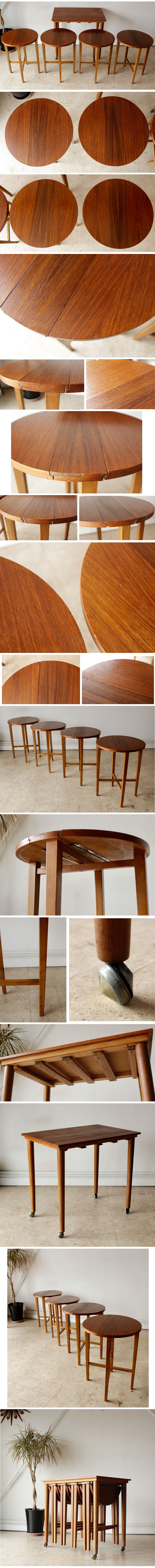 ビンテージ・ネストテーブル・コーヒーテーブル・デンマーク・北欧・アンティーク・チーク