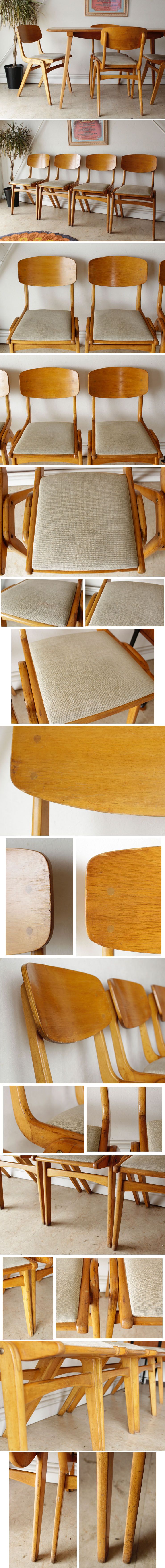 ダイニングチェア・4脚セット・ビンテージ・アンティーク・レトロ・ブロカント・年代物・レトロ・ポーランド