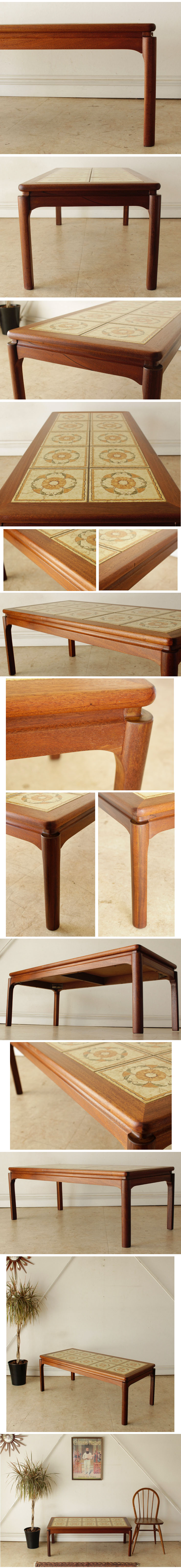 タイル・コーヒーテーブル・センターテーブル・ビンテージ・アンティーク・北欧・レトロ