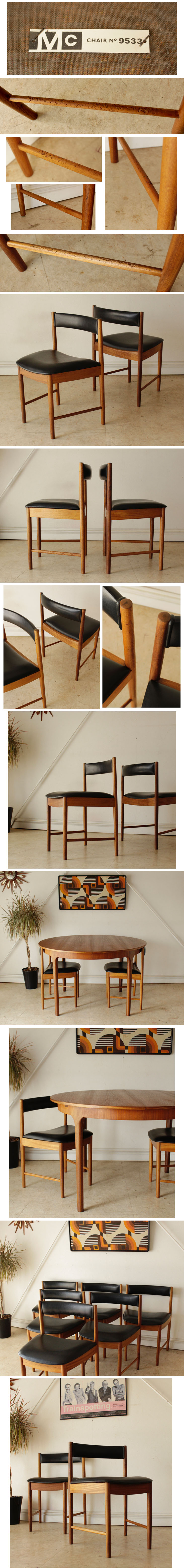 マッキントッシュ・Macintosh・ダイニングチェア・2脚セット・チーク・ビンテージ・アンティーク・北欧