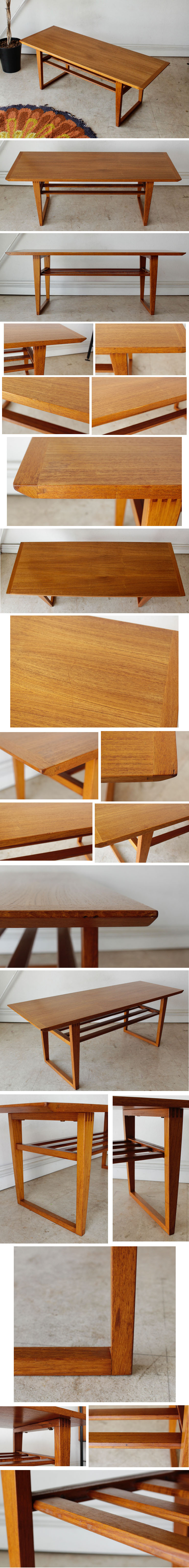 コーヒーテーブル・マガジンラック・チーク・ミッドセンチュリー・イギリス・ビンテージ・アンティーク・北欧