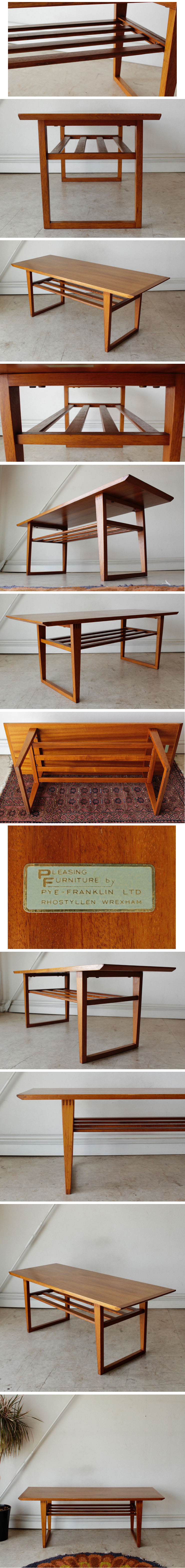 コーヒーテーブル・マガジンラック・チーク・ミッドセンチュリー・イギリス・ビンテージ・アンティーク・北欧