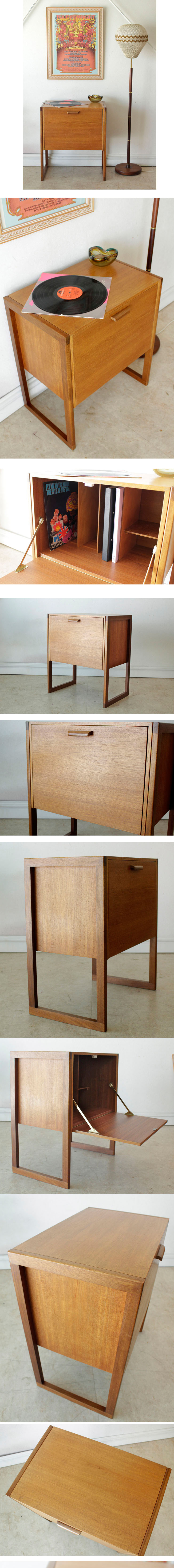 ビンテージ・チーク・レコードキャビネット・収納・小さい・ユーズド・キャビネット